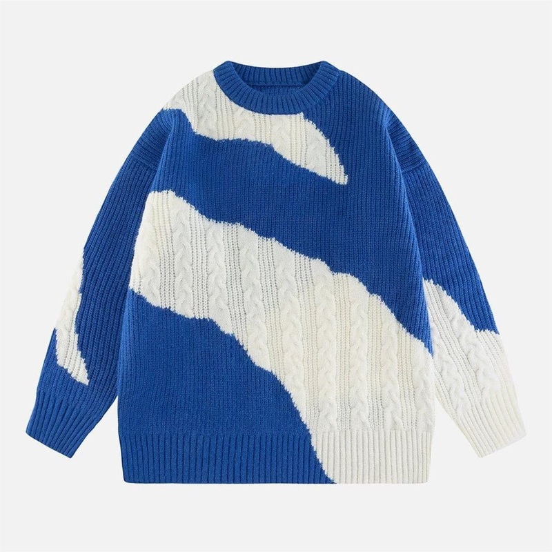 Factory Custom Logo Wholesale Mens Pullover Round Neck Long Sleeve Jacquard Sweater – Striped Sweater and Customized Factory Sweaters price|S, S/M/L/Customized Size