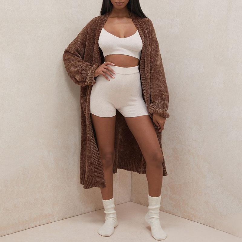 Fashion Women Chocolate Chenille Slouchy Cardigan – Women and Oversized Cardigan price|S