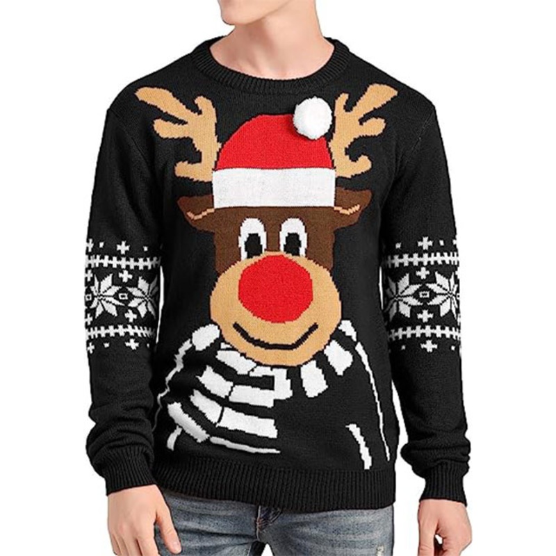 Party Clothes 3D Jacquard Ugly Christmas Sweater Custom Men Sweater Pullover – Customized Factory Sweaters and Christmas Sweater Men price|S/M/L/Customized Size