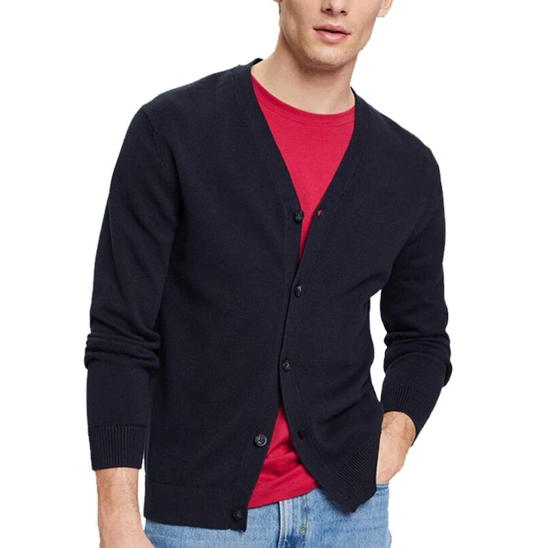 Professional Customized Knit Cost Factory Simple Style V-Neck Mens Sweater Cardigan – Mens Sweater and Knit Sweater price|S, S/M/L/Customized Size