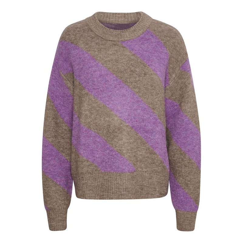 Purple Stripe Sweater Knitted Pullover Sweater Lady Sweater Winter Apparel – Stripe Sweater and Pullover Sweater price|S