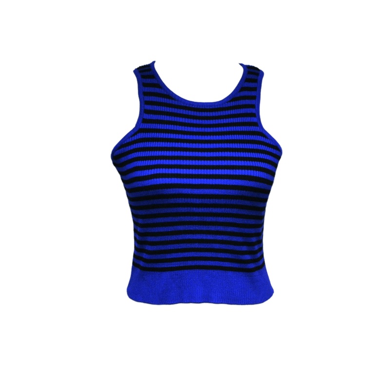 Striped Knit Halter Tops Are Popular for Summer Wear Over Sleeveless T-Shirts – Woolen Sweater and Cardigan Knit price|Free Size