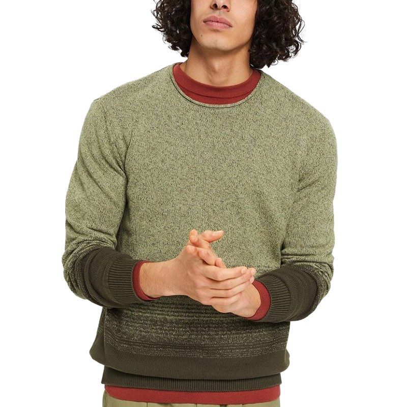 Wholesale Crew Neck Multicolour Jacquard Jumper Gradient Colour Fashion – Mens Sweater and Striped Sweater price|M, S/M/L/Customized Size