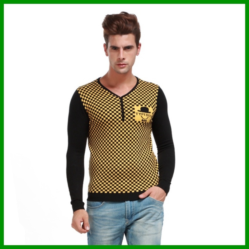 Wholesale Pure Wool Customized Jacquard Pattern Pullover Sweater for Men – Sweater and Men Sweater price|S