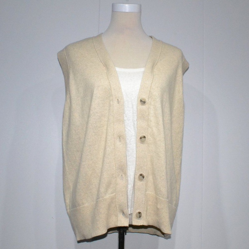 Women Casual V-Neck Sleeveless Single Breasted Wool Knit Cardigan Vest Vest Fake 2 Pieces – Woolen Sweater and Cardigan Knit price|Free Size