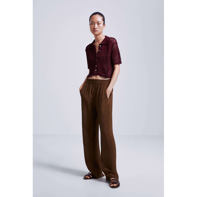 Women Fashion Sale Long Sleeve Crochet Polo Sweater – Dress and Clothes price|S