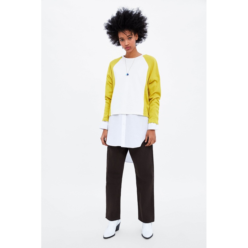 Women Knitted Chunky Knit Contrasting Sweatshirt – Dress and Clothes price|S