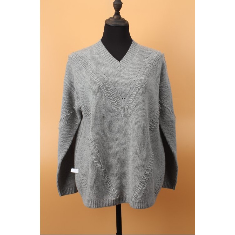 Womens 100% Wool Midweight Basic Long Sleeve Pullover Sweater with Tassle in Front – Middle Weight Sweater and Fancy Sweater price|S