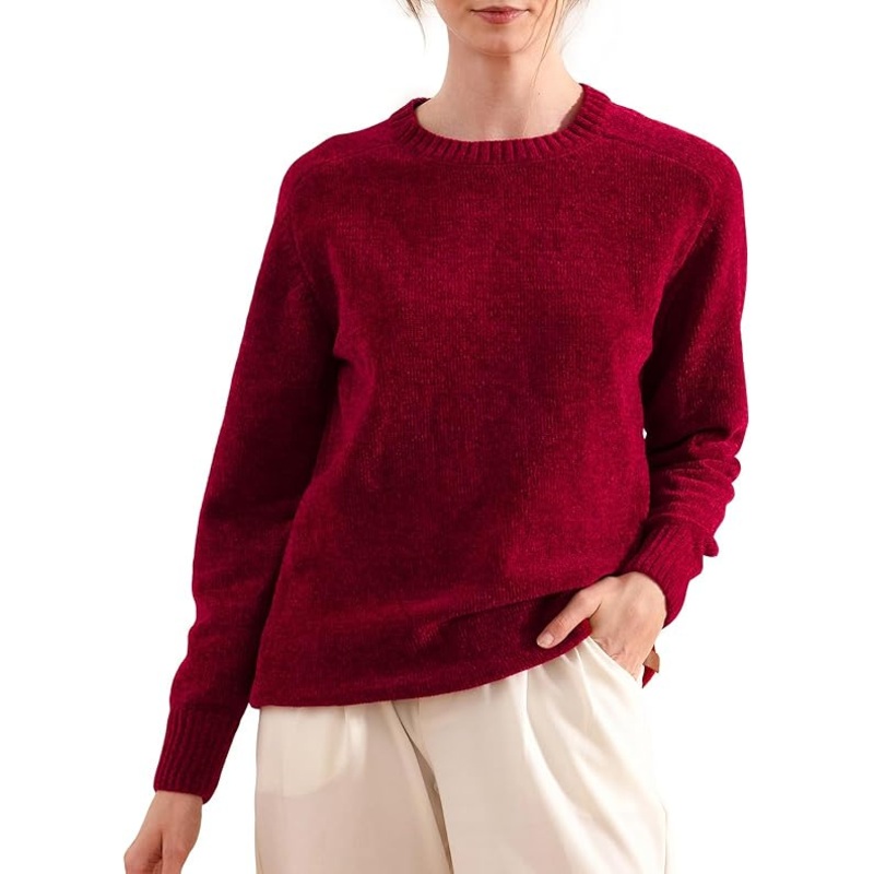 Womens Jumper Crewneck, Chenille Warm Pullover Tops for Woman, Casual Long Sleeve Winter Sweater – Knitwear Pullover and Soft Warm price|M