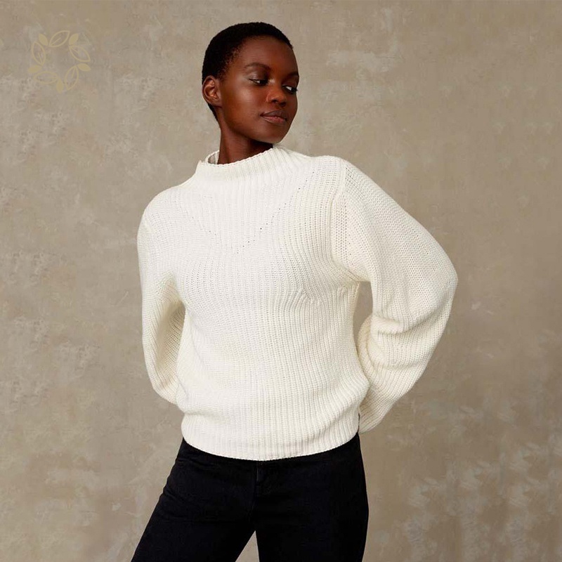 100% Organic Cotton Sweater Sustainable Pullover Sweater Womens Rib Knit Crewneck Organic Cotton Rib Knit for Women Eco Friendly Knitted Sweater – Sweater and Knit Crewneck price|S