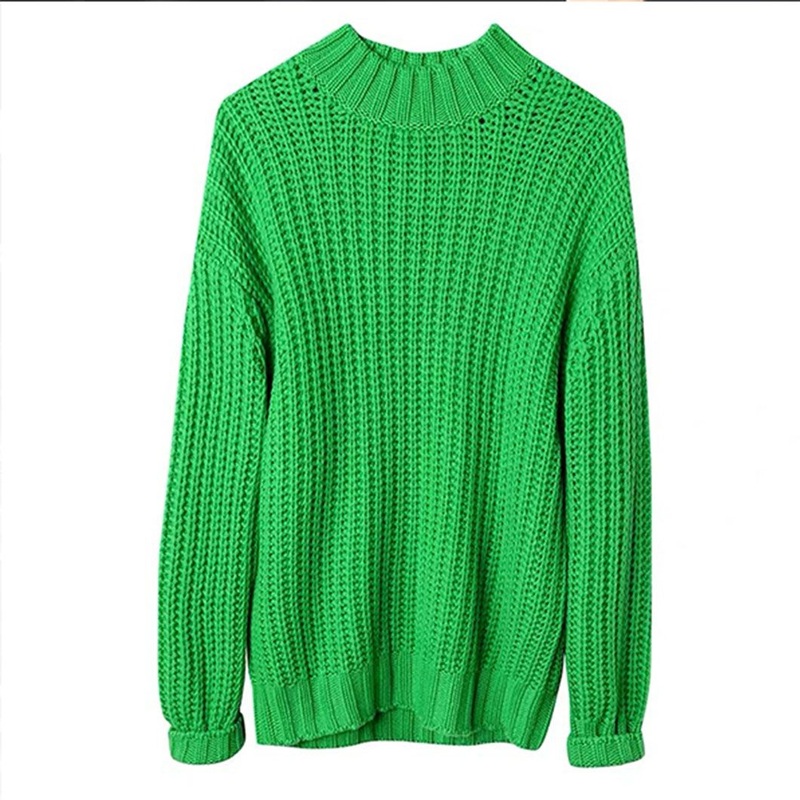 100%Wool Green Customed Pointless Pullover Long Sleeve Women Clothing Sweater – Jumper and Women Sweater price|S