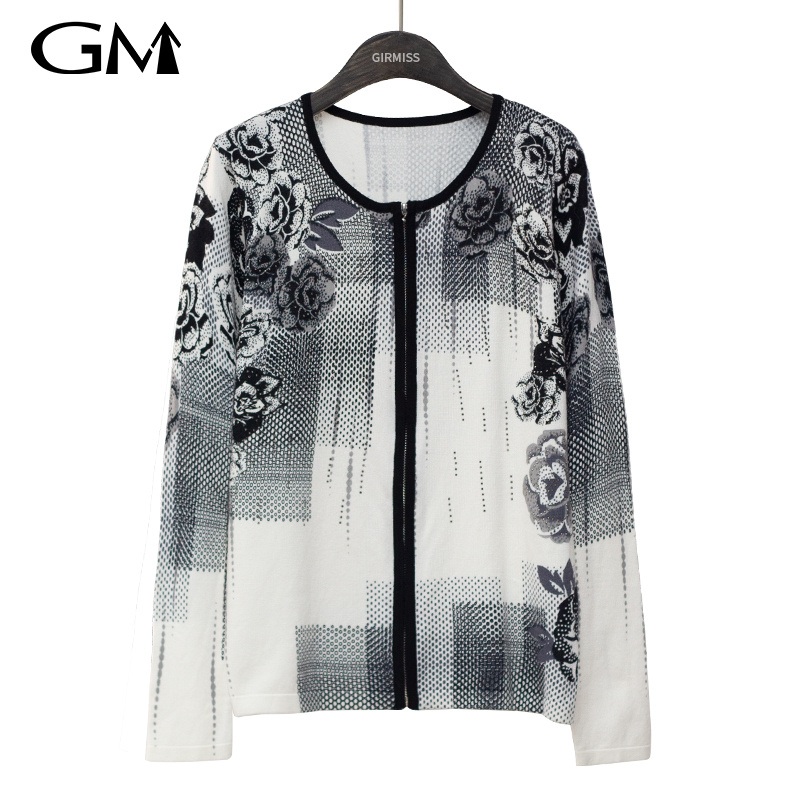Autumn and Winter New Printed Zipper Coat Knitwear – New Arrivals and Printing price