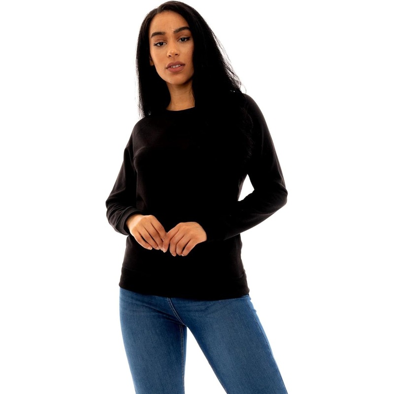 Basic Plain Crew Neck Sweatshirt Pullover Sweater Long Sleeve Jumper Top Ladies Sizes 8-12 UK – Knitwear Pullover and Soft Warm price|M