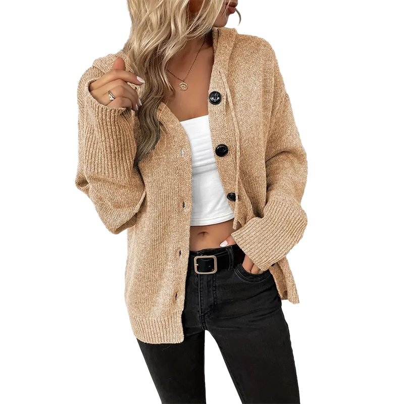 French Slouchy Knit Jacket Womens V-Neck Cardigan Mejur Buttonless Cardigan – Ladies Sweater and Striped Sweater price|S, S/M/L/Customized Size