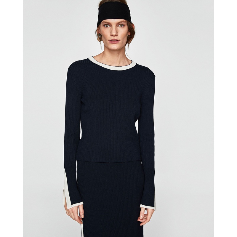 Knit Sweater with Long Sleeves and Pearl Beads – Pullover and Sweater price|S