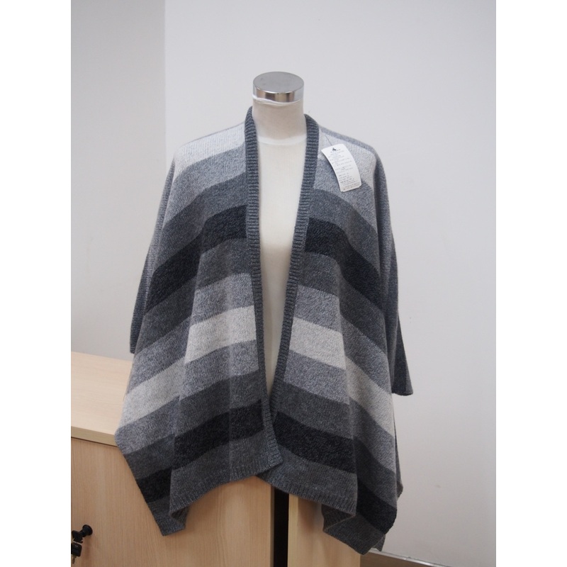 Ladys Pure Cashmere Stripe Poncho (H16S) – Cashmere Poncho and Cashmere Sweater price|S