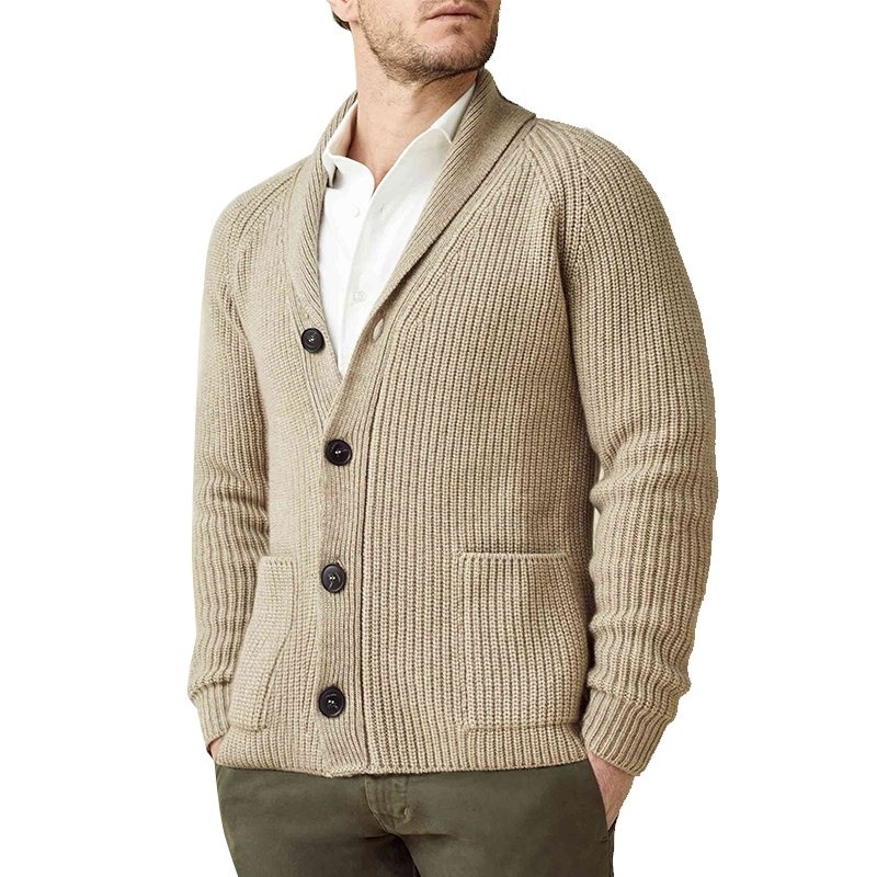 Multi-Color Customizable Cardigan Warm Men Single-Breasted Lapel Knit Sweater – Customized Factory Sweaters and Cardigan Sweater Men price|S, S/M/L/Customized Size