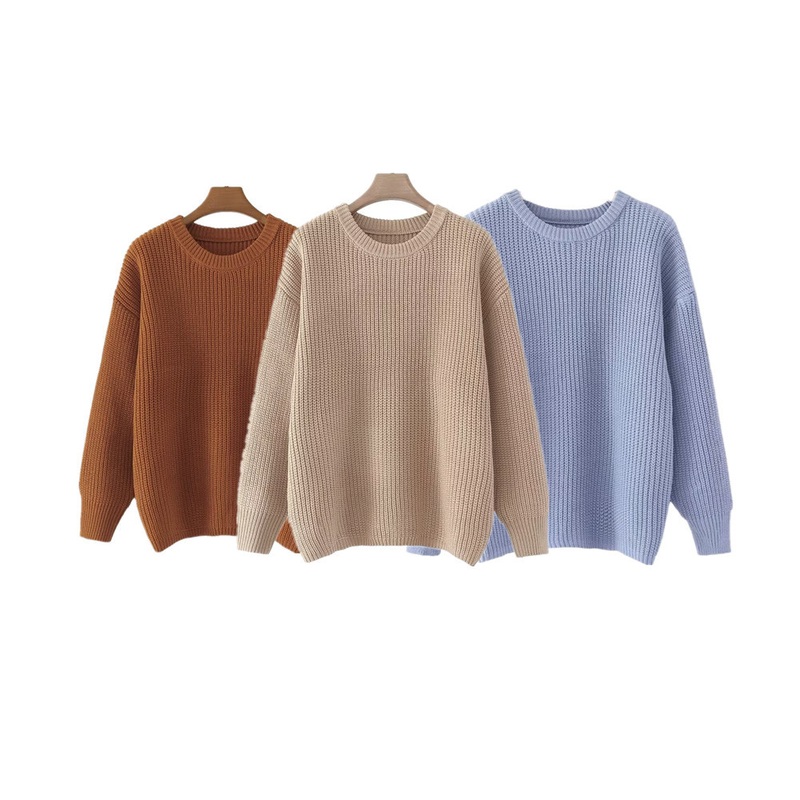 Pb&Za Womens Clothing Wholesale Autumn Basic Pullover Casual Knit Sweater – Designer Sweater and Sweaters for Women price|S, One Size Fits All