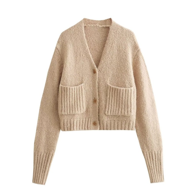 Pb&Za Womens Wholesale V-Neck Short Solid Color Sweater – Designer Sweater and Sweaters for Women price|S, S . M . L