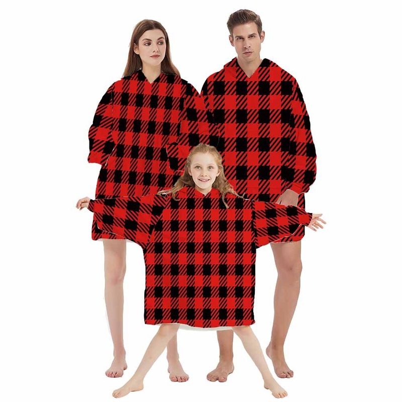Plaid Navy Jumbo Hoodie Blanket Lounge Long Sherpa Hooded Blankets Living Social Sweatshirt – Plaid Blanket Hoodie and Plaid Hooded Blanket price|S