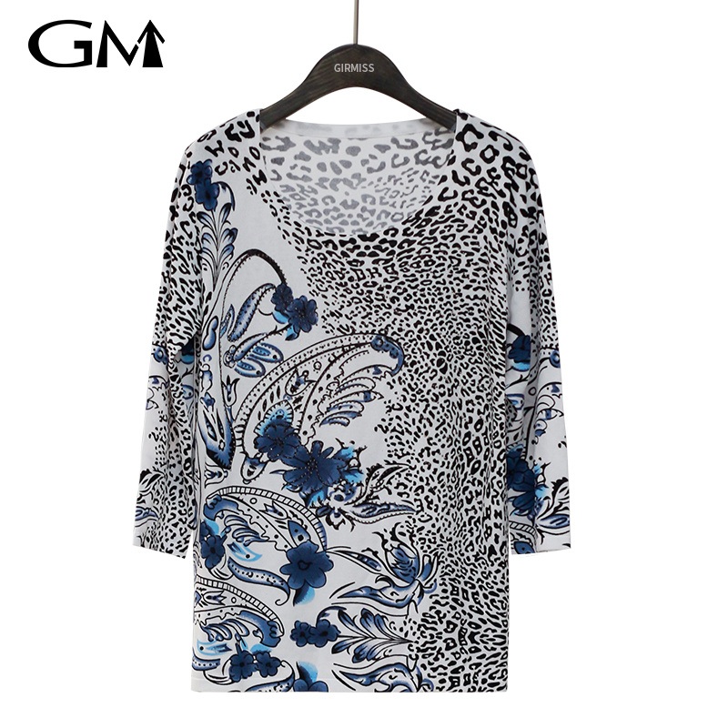 Scoop Neck Floral Leopard Print Knit Top – Print and Knit price|L