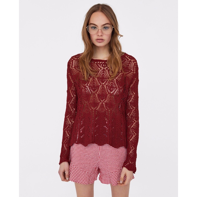 Women Fashion Open Knit Sweater with an Irregular Hem – Fashion Clothing and Sweater price|S
