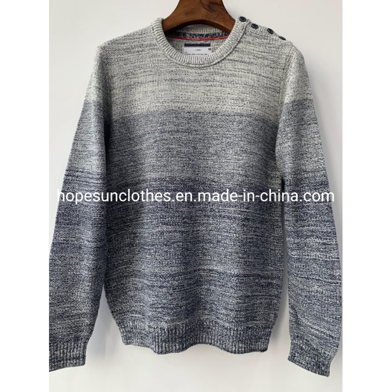 China Factory Man Dye Strip Gradient Color Button Pullover Knitwear Sweater – Sweater and Knitwear price|S