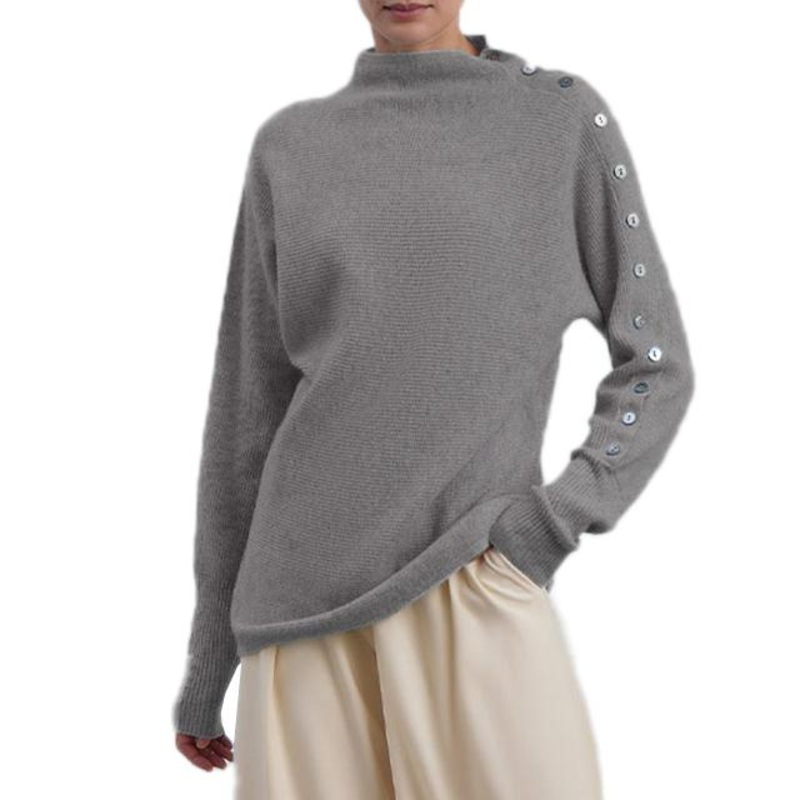 Custom Fashion Design Sleeve Patchwork Buttons Women Sweaters Loose – Ladies Sweater and Striped Sweater price|S, S/M/L/Customized Size
