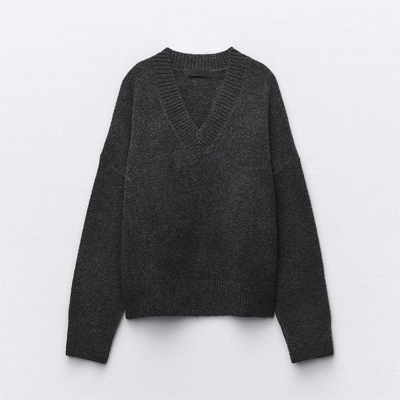 Factory Custom Ladies V-Neck Pullover Knit Long Sleeve Top Unisex Warm Sweater – Knitted V-Neck Sweater and Womens Fall Knitwear price|S/M/L/Customized Size