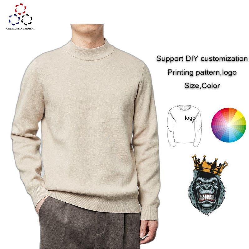 Factory Stock Sweater Solid Color Casual Sweatshirt Loose Custom Logo Mens Knit Pullover – Warm Pullover Sweater and Stylish Pullover Sweater price|S/M/L/Customized Size