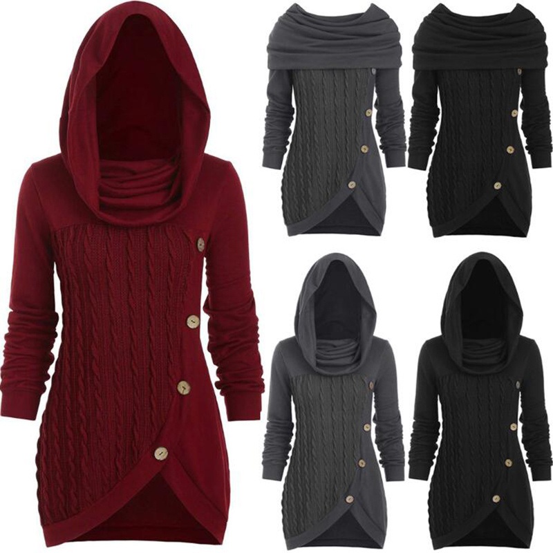 Fashion Irregular Design Pile Collar Women Winter Plain Loose Turtleneck Knit Sweater – Autumn Winter Sweater Top and Fashion Sweater price|S, S-3XL