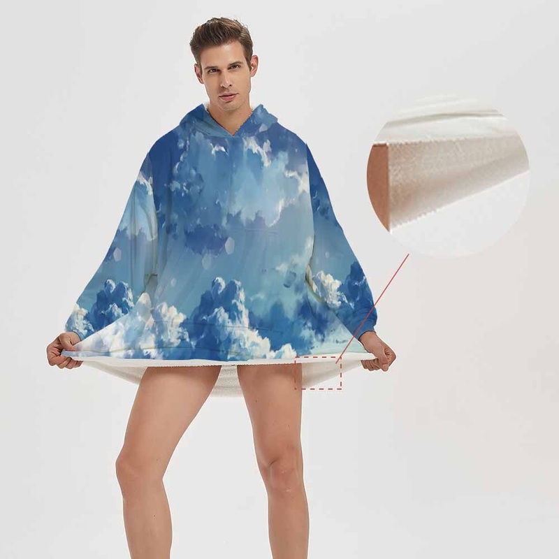 Fluffy and Fleece Cosy Extra Long Custom Cat Ears Hoodie Comfort Blanket with Ears for Adults – Blanket Hoodie Cat and Cat Blanket Hoodie price|L