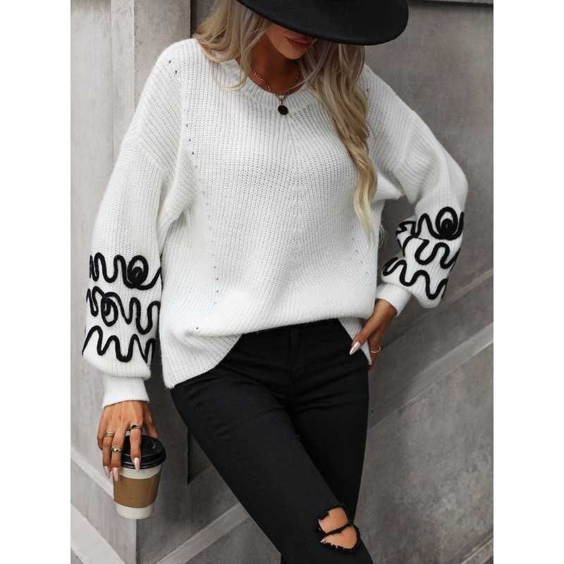 Ladies Fashion Knitting Sweater Women Daily Warm Sweater – Sweater and Ladies Sweater price|S