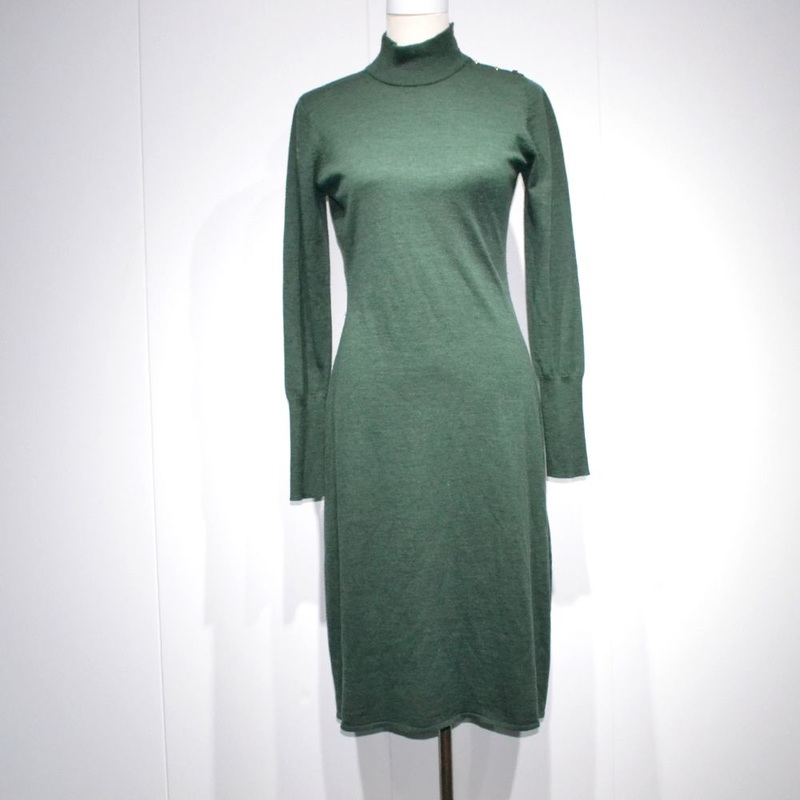 OEM Custom Womens Semi-High Round Neck Cashmere Knit Solid Color Dress – Woolen Sweater and Cardigan Knit price|Free Size