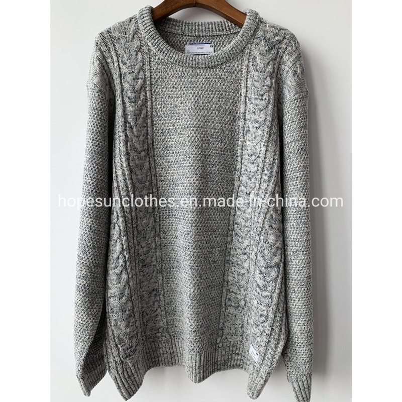 OEM Manufacturer Men Jacquard Cable Knit Multicolor Crewneck Pullover Knitwear Sweaters – Sweater and Knitwear price|S
