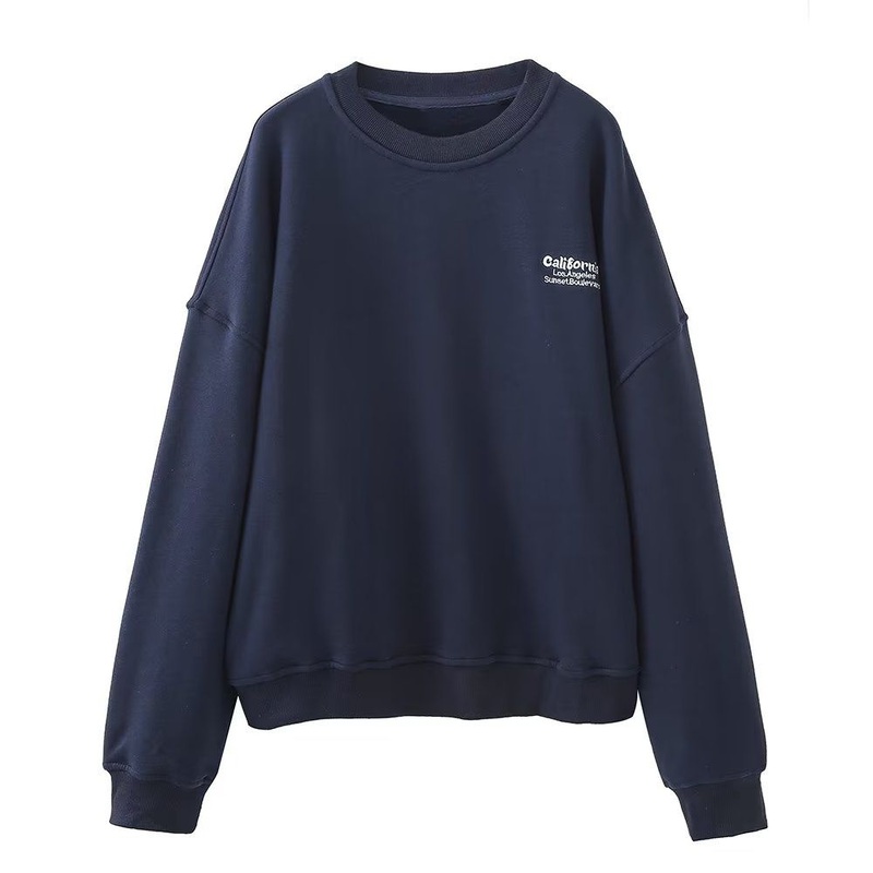 Pb&Za Womens Wholesale New Round Neck Long Sleeve Blue Printed Sweatshirt – Womens Sweatshirt and Ladies Sweatshirt price|S, S.M.L