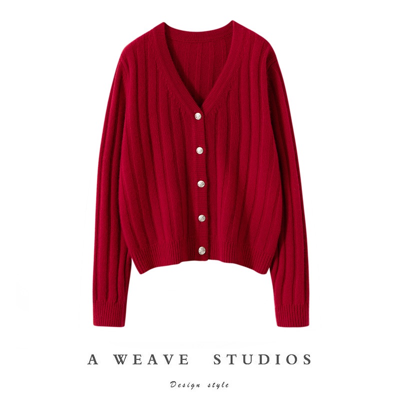 Thicken Striped Warm OEM Knitted Sweater Casual Long Sleeve Tops with Buttons Ladys High Quality Clothing – White and Black price|S-XXXL,Customizable