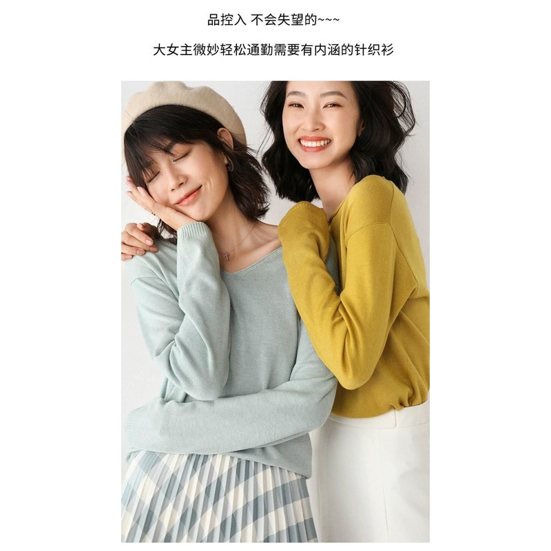 Various Colors Womens Casual Wind Knitted Cashmere Sweater – White and Black price|S-XXXL,Customizable