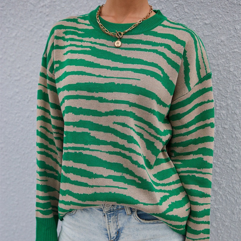 Winter Casual Stripe Color Block Ugly Sweaters Pullover Sweater Vintage Sweater for Women – Ugly Sweaters and Pullover Sweater price|S