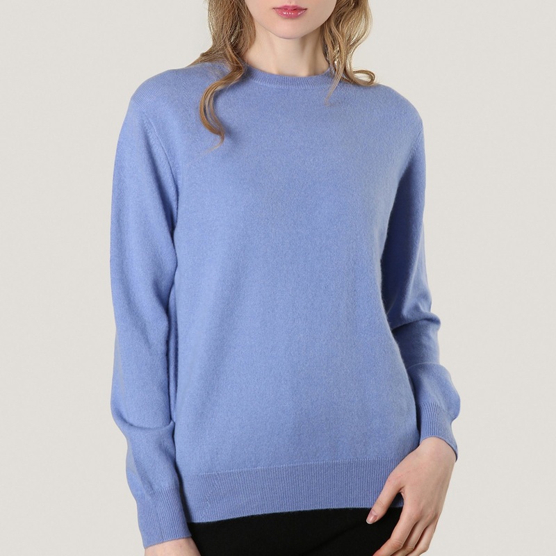 Blue Cashmere Classic Crew Neck Sweater for Women – Cashmere Sweater and Women Sweater price|S