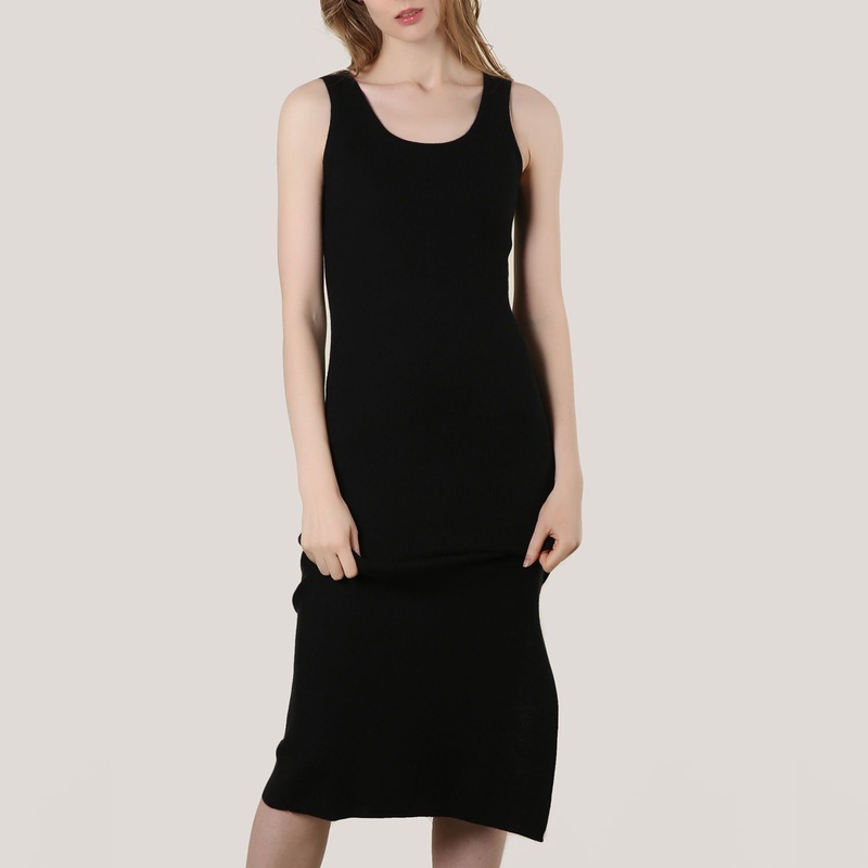 Cashmere Crew Neck Black Long Dress – Cashmere Sweater and Women Sweater price|L