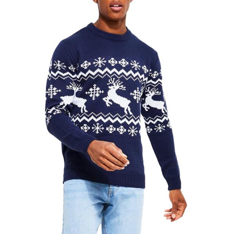 Custom Winter Family Clothing Jacquard Knit Mens Pullover Christmas Sweater – Mens Sweater and Customized Factory Sweaters price|S/M/L/Customized Size