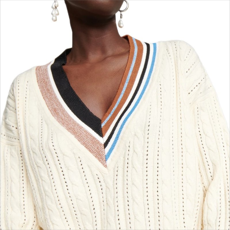 Factory Custom Knit Sweater Womens Casual Pullover V-Neck Solid Color Sweater – Womens Knit Sweater and Custom Knit Pullover price|S, S/M/L/Customized Size