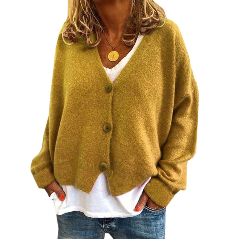 Fashion Clothes Solid Loose Fit Ladies Luxury Cashmere Cardigan – Cardigan and Woman Cardigan price|S, S, M, L, XL, XXL