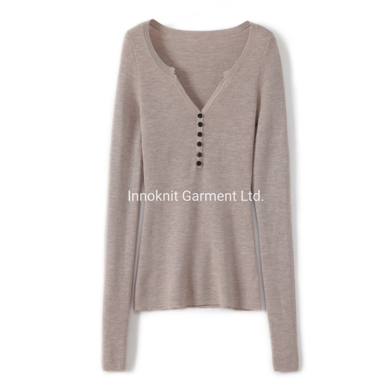 Fashion Ladies Knitted Tops with Polo Neck Buttons Sweaters – Fashion Sweater and Tops price|S