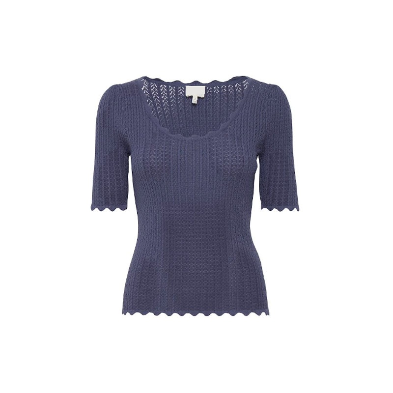 Fashion Wave Bottom Thick Viscose Pullover Solid Color Short Sleeve Sweater for Women – Clothing and Sweater price|S