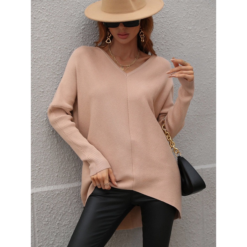 Ladies Deep V Neck Sweater Pullover Women Knitting Sweater – Sweater and Ladies Sweater price|S