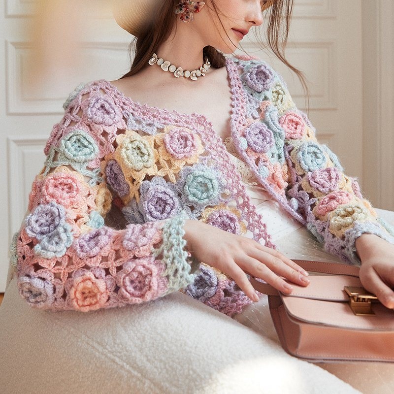 Manufacturer Custom Hand Crochet Women Chandail Lady Wool Pullover Woman Trui Woolen Camisola Wooly Cashmere Customized Fashion Cardigan Woollen Sweater – Sweater and Women Sweater price|S