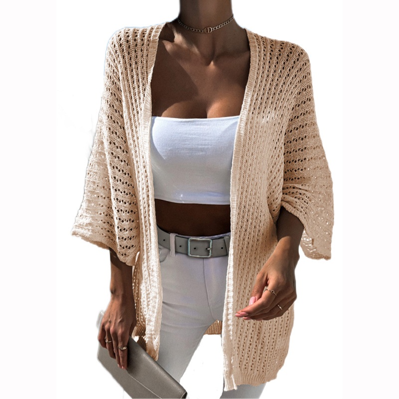 Multicolor Merchandise in Stock Casual Summer Mesh Knit Sweater Long Sleeve Ladies Jacket Hollow Womens Cardigan Thin Sweater – Ladies Sweater and Striped Sweater price|S, S/M/L/Customized Size