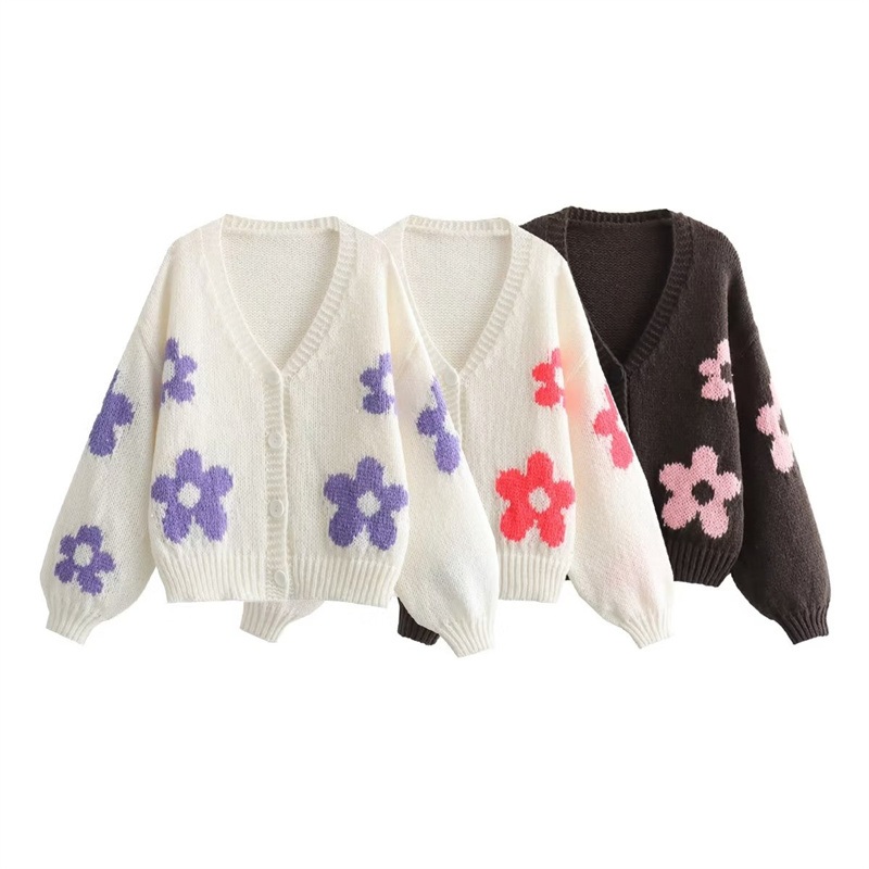 Pb&Za Womens Wholesale 3-Color Jacquard Knitted Cardigan – Designer Sweater and Sweaters for Women price|S.M.L